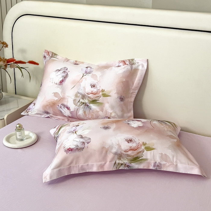 91家纺网 家纺一手货源 找家纺 芃成家纺 2025新款A类莱赛尔天丝棉四件套 古典玫瑰