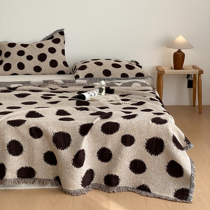 麻依 2025新款全棉四层纱布流苏毯旅行披肩休闲毛巾被 如初