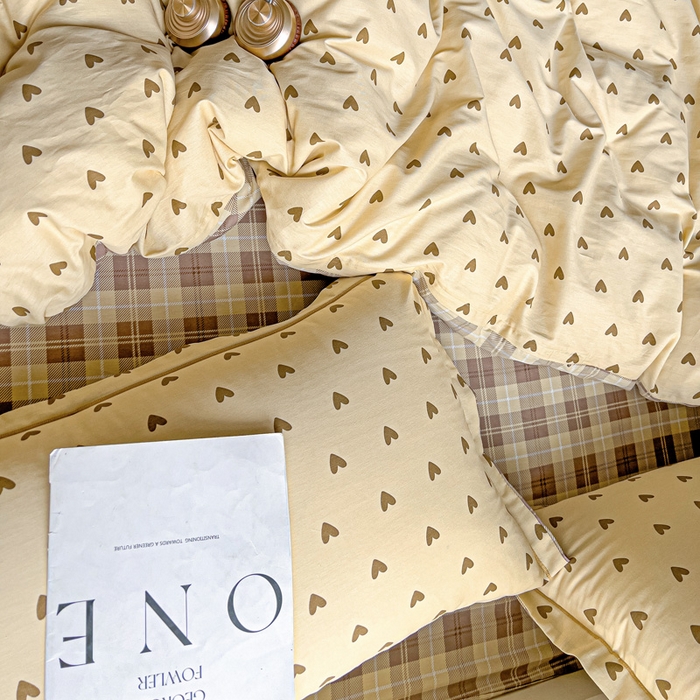 91家纺网 家纺一手货源 找家纺 暖芯优选 2025新款全棉纯棉一字绣四件套系列 心甜