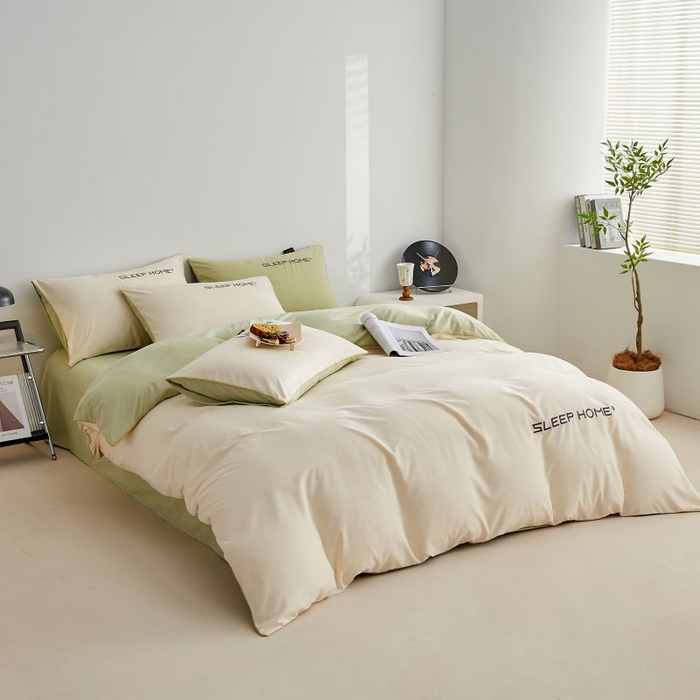 91家纺网 家纺一手货源 找家纺 （总）恋之语 2025新款110克麻绳双拼刺绣四件套