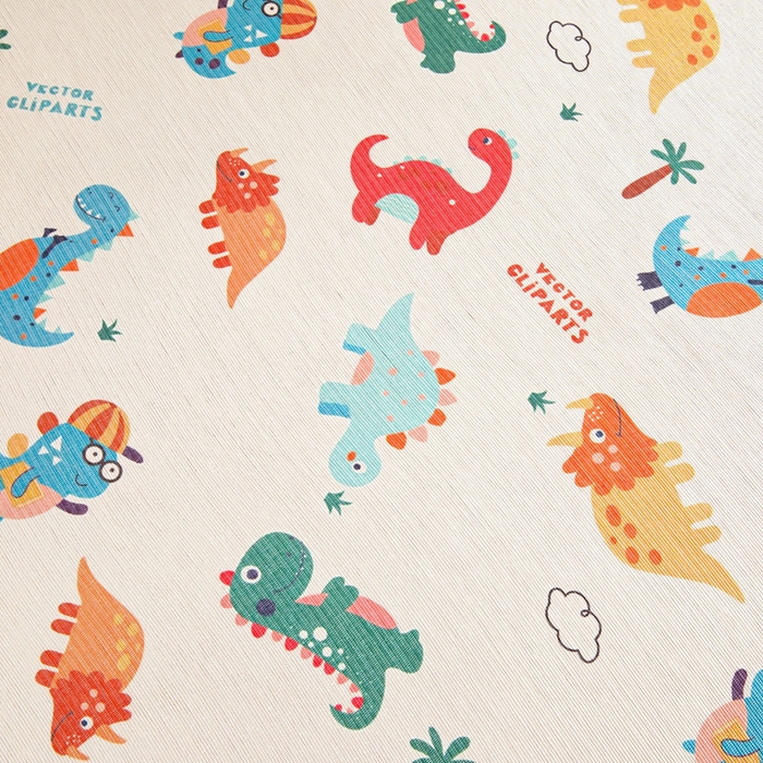 91家纺网 家纺一手货源 找家纺 梵赫 2025新款冰丝古藤双面卡通儿童凉席凉席-热带恐龙