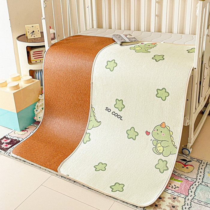 91家纺网 家纺一手货源 找家纺 （总）富馨莱 2025新款幼儿园古藤席冰丝席双面可用儿童凉席双面凉感