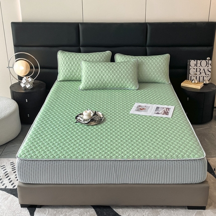 91家纺网 家纺一手货源 找家纺 （总）可恩欣 爆款加厚乳胶凉席床笠三件套可单卖可组合凉感丝夏被四件套