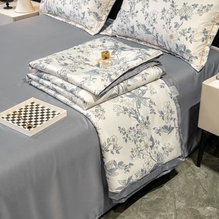 91家纺网 家纺一手货源 找家纺 （总）归属2025新款水洗真丝夏被四件套空调被夏凉被