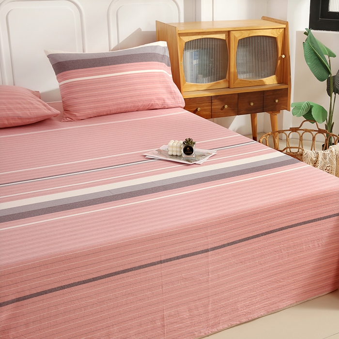 91家纺网 家纺一手货源 找家纺 恋之语家纺 2025新款全棉纯棉色织床单单品单床单床单单件 丽人粉