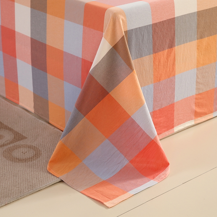 91家纺网 家纺一手货源 找家纺 恋之语家纺 2025新款全棉纯棉色织床单单品单床单床单单件 爱玛橙