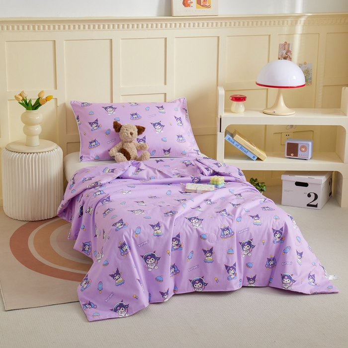 91家纺网 家纺一手货源 找家纺 ds生活馆 2025新款儿童学生纯棉精梳棉系列单夏被 太空库洛米