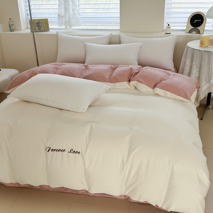 91家纺网 家纺一手货源 找家纺 艾迪尚家纺 2025新款A类纯色双拼长绒棉纯棉刺绣系列单品被套 被套单件（有单品 可定制） 奶粉甜梦