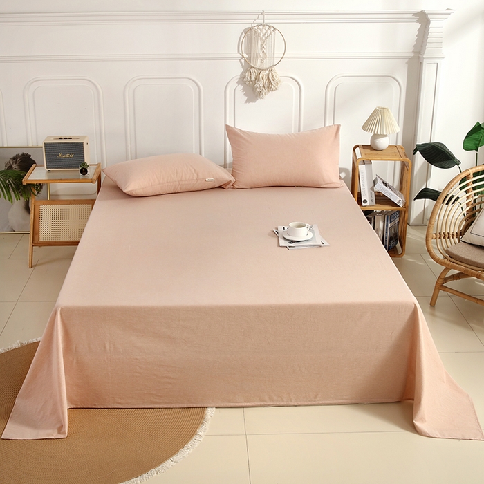 91家纺网 家纺一手货源 找家纺 恋之语家纺 2025新款全棉纯棉色织床单单品单床单床单单件 米驼青年