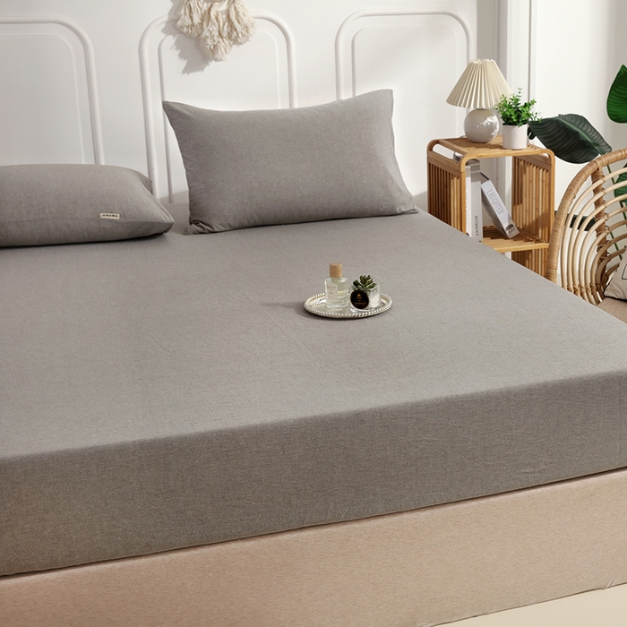 91家纺网 家纺一手货源 找家纺 恋之语 2025新款全棉纯棉色织床笠单品单床笠床笠单件 冰山灰