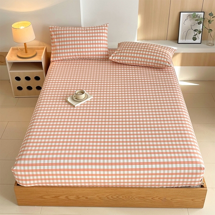 91家纺网 家纺一手货源 找家纺 （总）春皖家纺 2025新款A类全棉简约老粗纱布四件套风格一-普通款单床笠