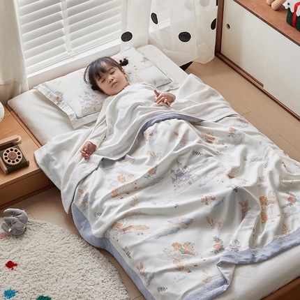 荷马之梦 2025新款天竹系列—A类原创印花天竹纤维四层纱儿童盖毯 飞马小王子