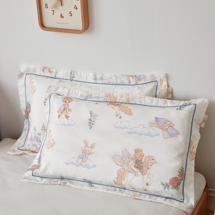 91家纺网 家纺一手货源 找家纺 荷马之梦 2025新款天竹系列—A类原创手绘风天竹纤维儿童枕套 飞马小王子