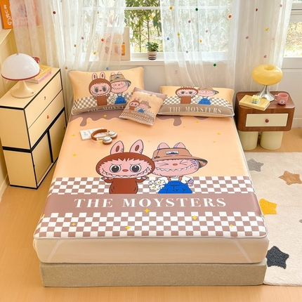 91家纺网 家纺一手货源 找家纺 （总）ds生活馆 2025新款大版卡通牛奶丝凉席