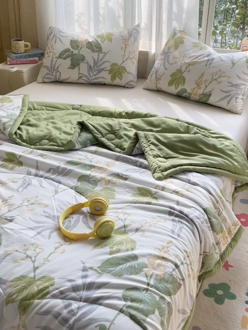 91家纺网 家纺一手货源 找家纺 美澳家纺 2025新款水洗棉印花夏被夏凉被空调被 夏日风情