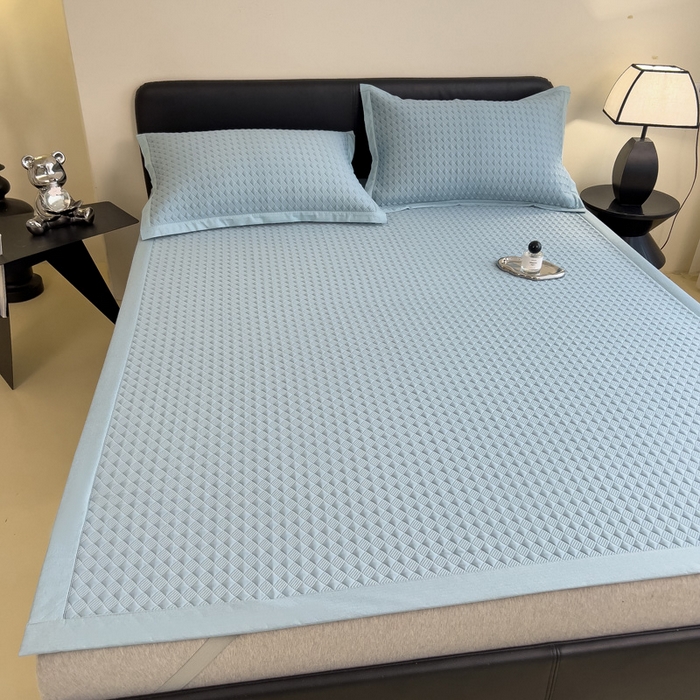 91家纺网 家纺一手货源 找家纺 （总）席世家 2025新款凉感席冰豆豆席子三套件凉席床笠