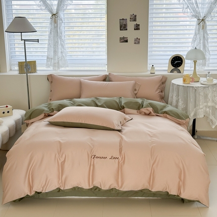 艾迪尚家纺 2025新款A类纯色双拼长绒棉纯棉刺绣系列单品被套 被套单件（有单品 可定制） 云栖竹语