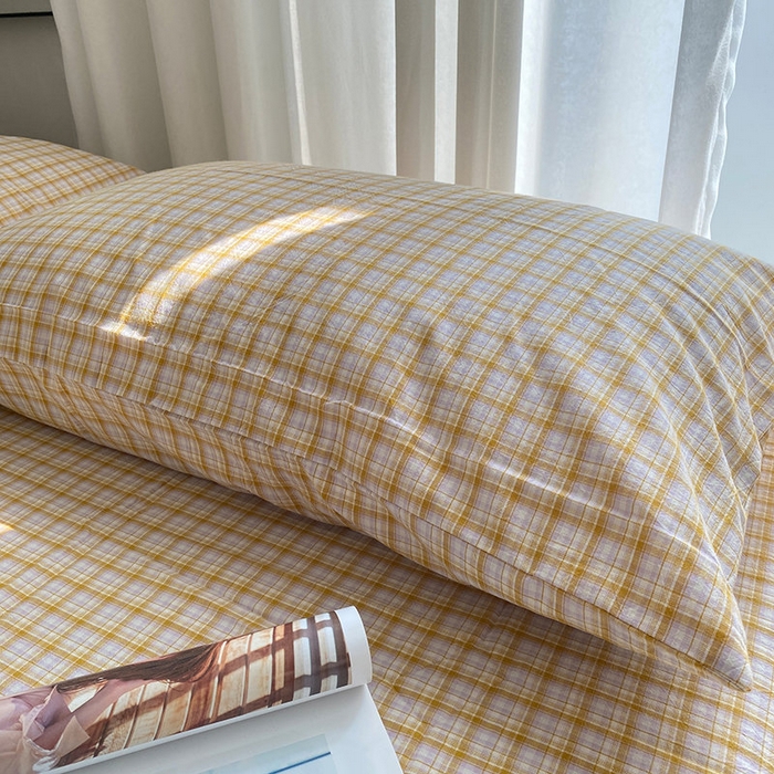 91家纺网 家纺一手货源 找家纺 艾咪-Amy ntmy 2025新款全棉纯棉色织水洗棉单品-平铺款 米雅黄