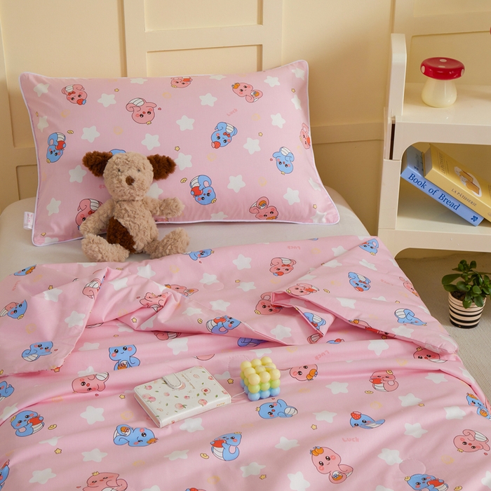 91家纺网 家纺一手货源 找家纺 ds生活馆 2025新款儿童学生纯棉精梳棉系列单夏被 水果恐龙