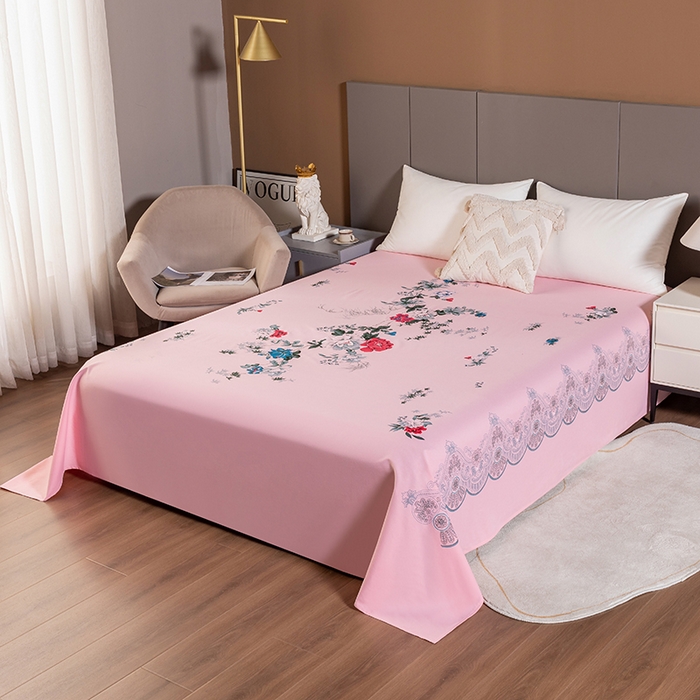 91家纺网 家纺一手货源 找家纺 居美良品 2025新款国民老上海100%全棉床单 牡丹绽放-玉色