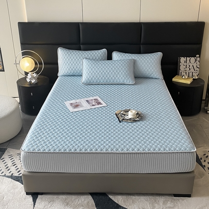 91家纺网 家纺一手货源 找家纺 （总）可恩欣 爆款加厚乳胶凉席床笠三件套可单卖可组合凉感丝夏被四件套