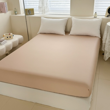 艾迪尚家纺 2025新款A类纯色双拼长绒棉纯棉刺绣系列单品床笠 床笠单件（有单品 可定制） 灰杏谧境