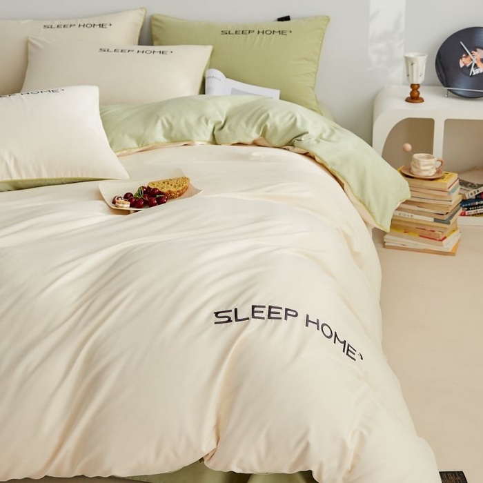 91家纺网 家纺一手货源 找家纺 （总）恋之语 2025新款110克麻绳双拼刺绣四件套