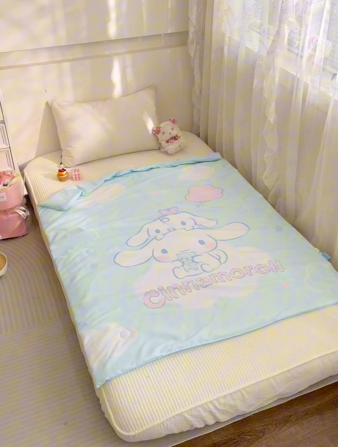 91家纺网 家纺一手货源 找家纺 2025新款三丽鸥正版授权库洛米儿童大版夏被夏凉被凉感天丝空调被夏凉被幼儿园午睡凉席夏被三件套 大耳狗-宝贝