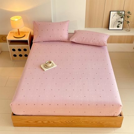 91家纺网 家纺一手货源 找家纺 （总）春皖家纺 2025新款A类全棉简约老粗纱布四件套风格一-普通款单床笠