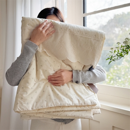 91家纺网 家纺一手货源 找家纺 （总）暖生活 2025新款60支全棉单层纱大豆被