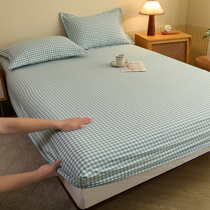 91家纺网 家纺一手货源 找家纺 （总）绒多多 2025新款简约水洗棉色织床笠