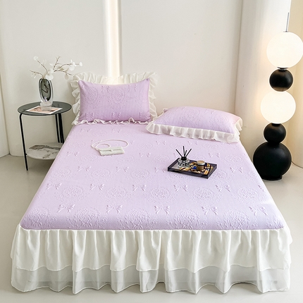 91家纺网 家纺一手货源 找家纺 （总）佰亿莱 2025春夏新款凉感豆豆提花床裙款凉席席子