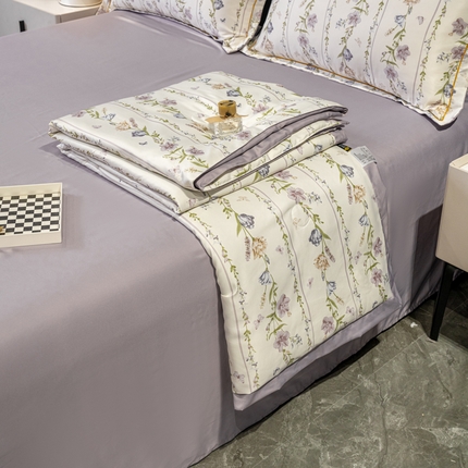 91家纺网 家纺一手货源 找家纺 （总）归属2025新款水洗真丝夏被四件套空调被夏凉被