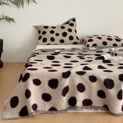 91家纺网 家纺一手货源 找家纺 （总）麻依 2025新款全棉四层纱布流苏毯旅行披肩休闲毛巾被