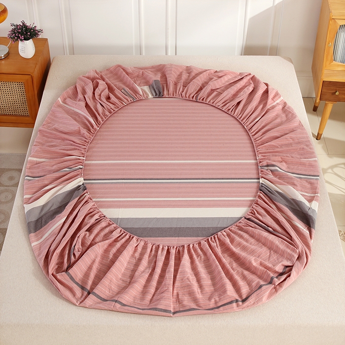 91家纺网 家纺一手货源 找家纺 恋之语 2025新款全棉纯棉色织床笠单品单床笠床笠单件 丽人粉