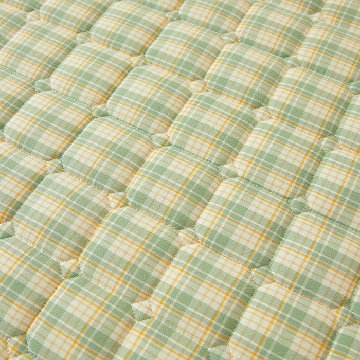 91家纺网 家纺一手货源 找家纺 喜居家纺2025新款A类水洗棉夹棉棉花床笠垫 棉-乐可绿