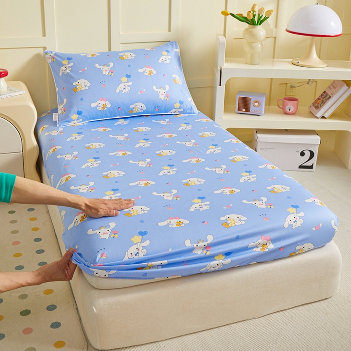 91家纺网 家纺一手货源 找家纺 ds生活馆 2025新款儿童纯棉精梳棉系列单床笠 玩具玉桂狗