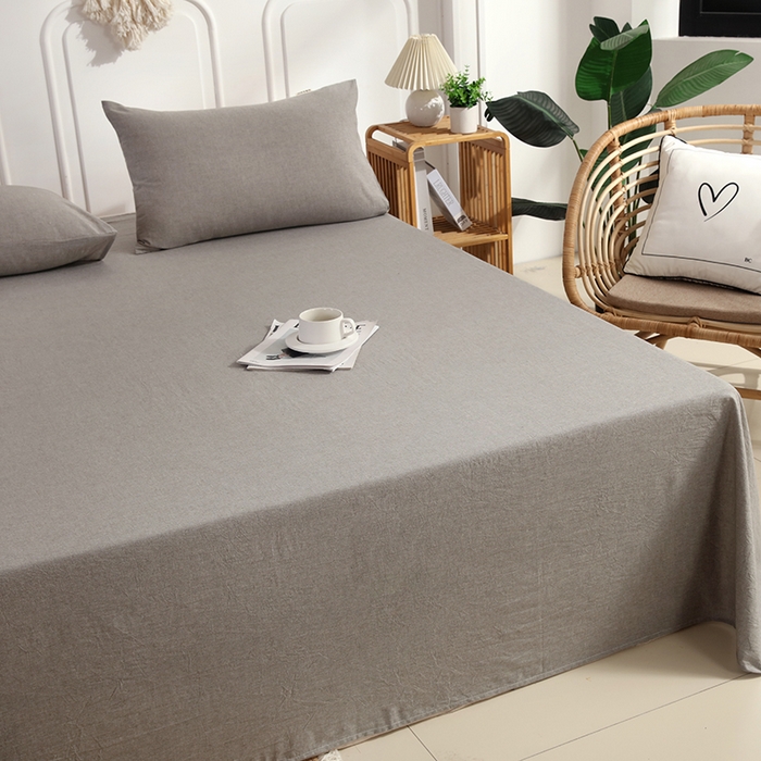 91家纺网 家纺一手货源 找家纺 恋之语家纺 2025新款全棉纯棉色织床单单品单床单床单单件 冰山灰