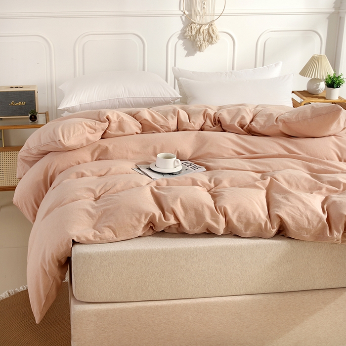 91家纺网 家纺一手货源 找家纺 恋之语 2025新款全棉纯棉色织被套单品单被套被套单件 米驼青年