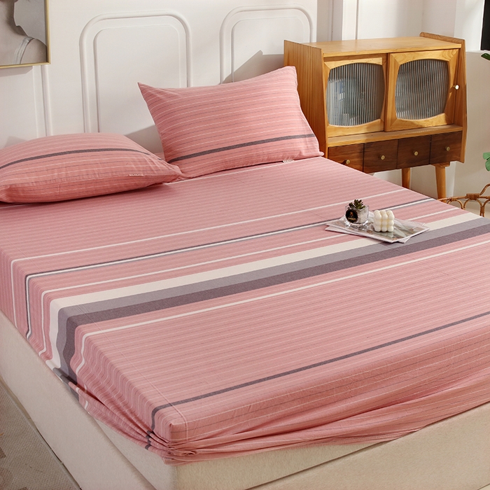 91家纺网 家纺一手货源 找家纺 恋之语 2025新款全棉纯棉色织床笠单品单床笠床笠单件 丽人粉