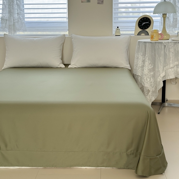 91家纺网 家纺一手货源 找家纺 艾迪尚家纺 2025新款A类纯色双拼长绒棉纯棉刺绣系列单品床单 床单单件（有单品 可定制） 轻奢翠盏