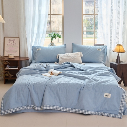 91家纺网 家纺一手货源 找家纺 （总）恋人优选 2025新款纯棉色织水洗夏被
