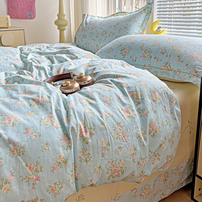 91家纺网 家纺一手货源 找家纺 暖芯优选 2025新款全棉纯棉一字绣四件套系列 素雅花香