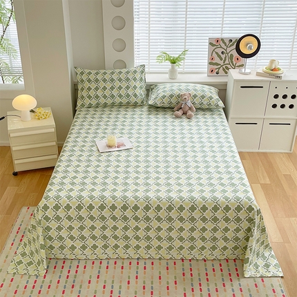 91家纺网 家纺一手货源 找家纺 （总）春皖家纺 2025新款A类全棉简约老粗纱布四件套风格一-普通款单床单