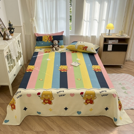 91家纺网 家纺一手货源 找家纺 总 新印象 2025新款原棉包边工艺款老粗布床单三件套