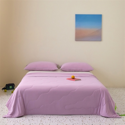 91家纺网 家纺一手货源 找家纺 （总）头等舱  2025新款锦氨凉感A类20大豆7A抗菌纯色空调被夏凉被夏被（配礼盒）