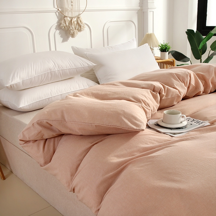 91家纺网 家纺一手货源 找家纺 恋之语 2025新款全棉纯棉色织被套单品单被套被套单件 米驼青年