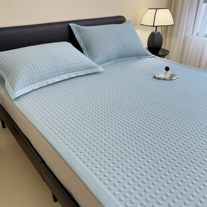 91家纺网 家纺一手货源 找家纺 （总）席世家 2025新款凉感席冰豆豆席子三套件凉席床笠