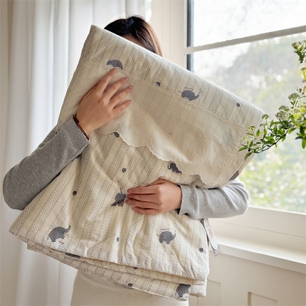 91家纺网 家纺一手货源 找家纺 （总）暖生活 2025新款60支全棉单层纱大豆被