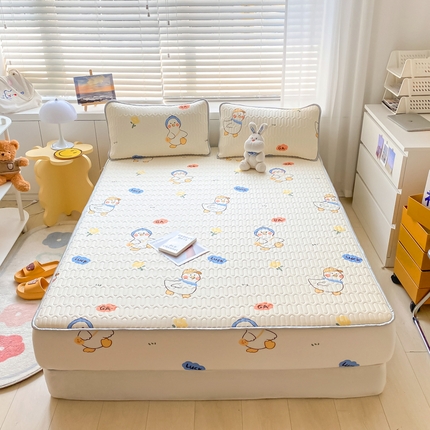 91家纺网 家纺一手货源 找家纺 （总）可恩欣 爆款加厚乳胶凉席床笠三件套可单卖可组合凉感丝夏被四件套